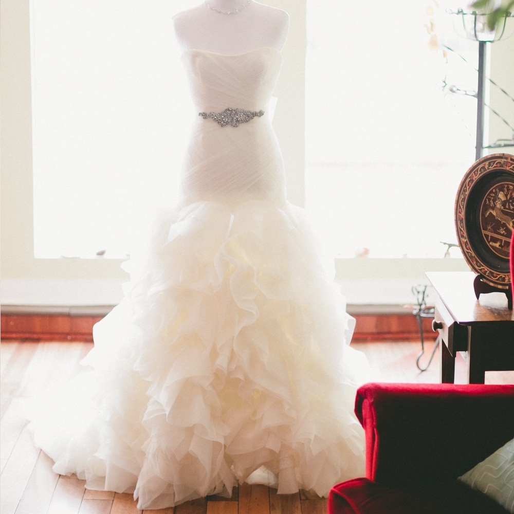 White by Vera Wang Organza Trumpet Wedding Dress
